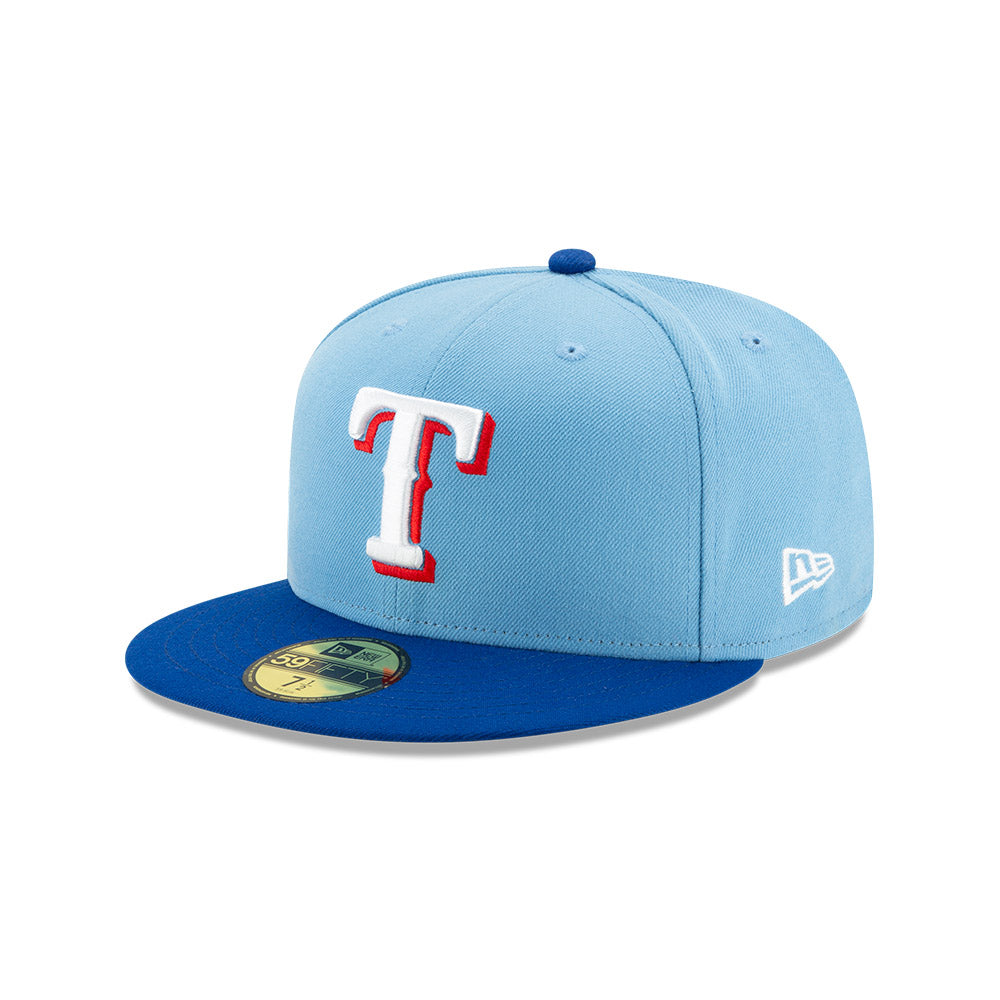 Texas Rangers 2023 WORLD SERIES CHAMPIONS On-Field New Era 59Fifty Fitted Hat - Sky/Royal