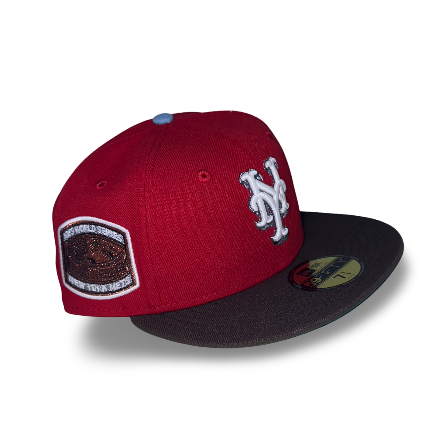New York Mets "BRICKS & STONE" Exclusive New Era 59Fifty Fitted Hat - Scarlet/Walnut