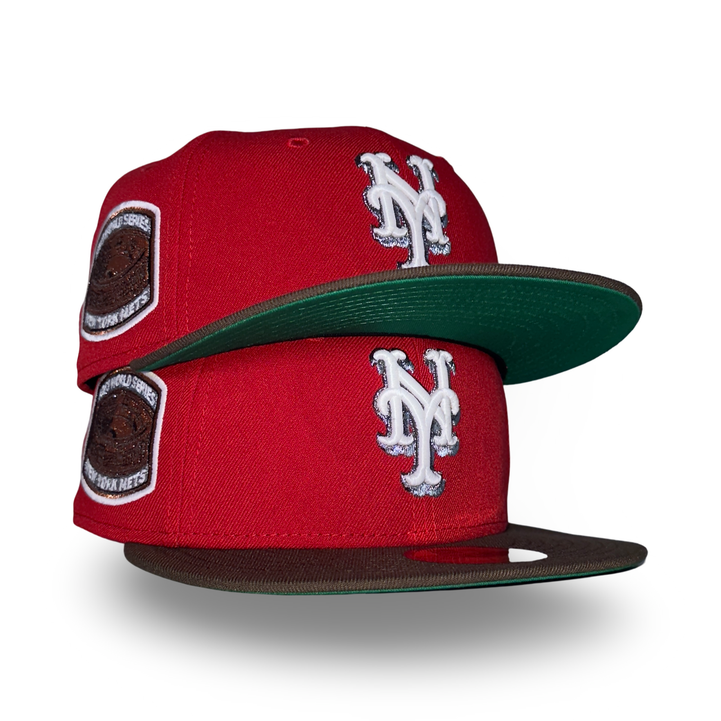 New York Mets "BRICKS & STONE" Exclusive New Era 59Fifty Fitted Hat - Scarlet/Walnut