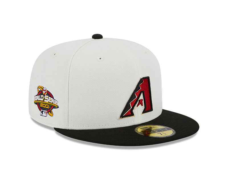 Arizona Diamondbacks 2001 WORLD SERIES Exclusive New Era RETRO 59FIFTY Fitted Hat - Chrome/Black