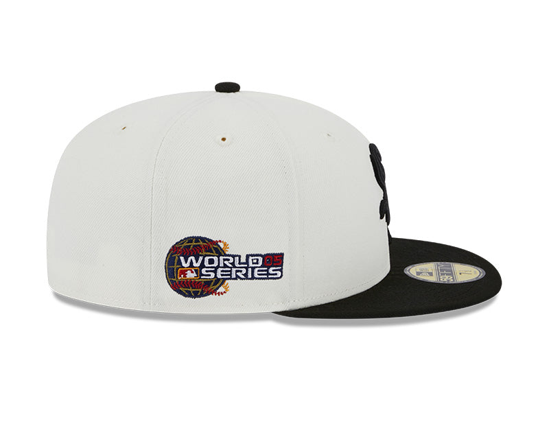 Chicago White Sox 2005 WORLD SERIES Exclusive New Era RETRO 59FIFTY Fitted Hat - Chrome/Black