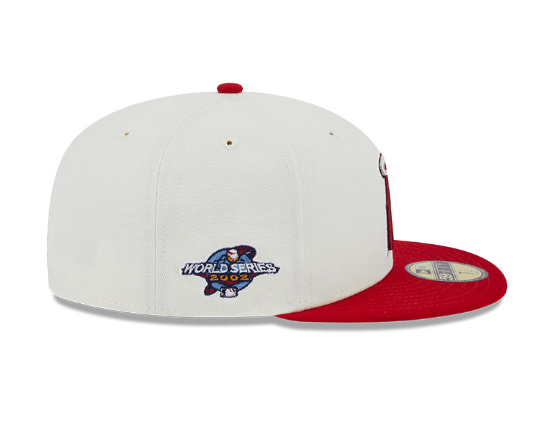 Aneheim Angels 2002 WORLD SERIES Exclusive New Era RETRO 59FIFTY Fitted Hat - Chrome/Red