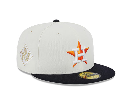 Houston Astros 2017 WORLD SERIES Exclusive New Era RETRO 59FIFTY Fitted Hat - Chrome/Navy