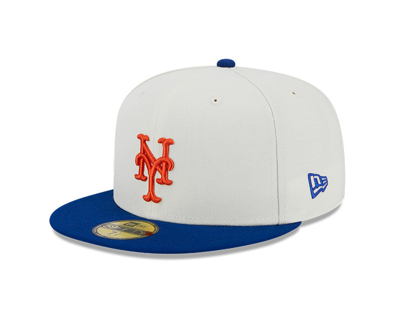 New York Mets 1986 WORLD SERIES Exclusive New Era RETRO 59FIFTY Fitted Hat - Chrome/Royal