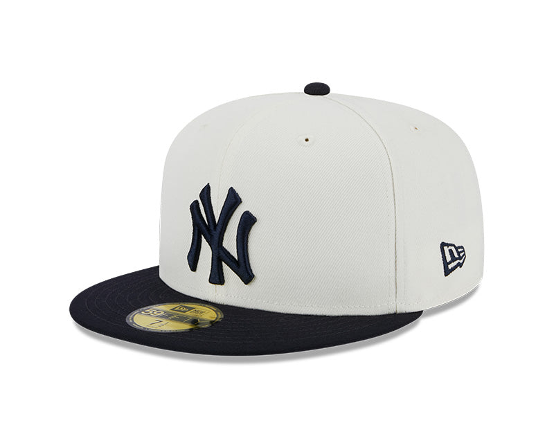 New York Yankees 2000 WORLD SERIES Exclusive New Era RETRO 59FIFTY Fitted Hat - Chrome/Navy