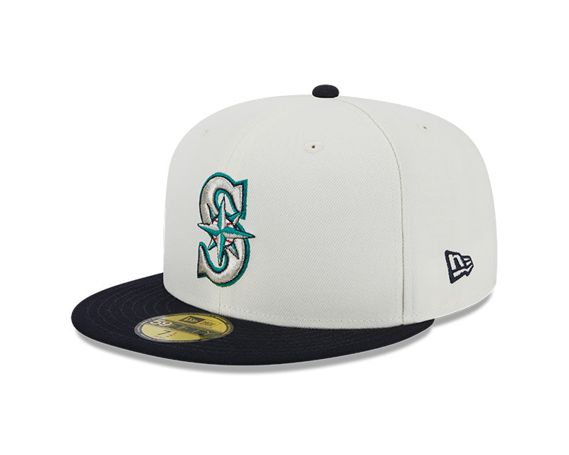 Seattle Mariners 2001 ALL-STAR GAME Exclusive New Era RETRO 59FIFTY Fitted Hat - Chrome/Navy