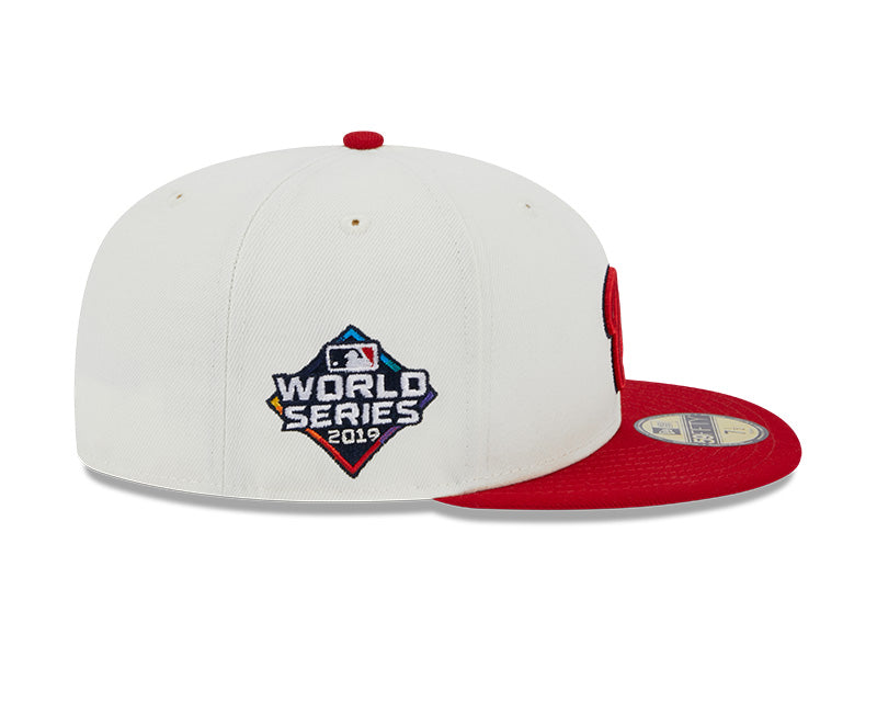 Washington Nationals 2019 WORLD SERIES Exclusive New Era RETRO 59FIFTY Fitted Hat - Chrome/Red