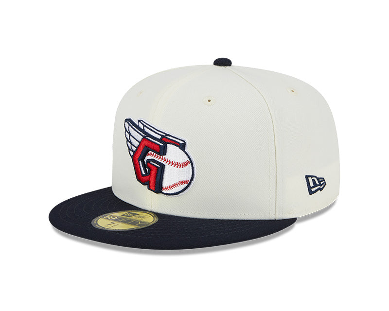 Cleveland Guardians 1920 WORLD SERIES Exclusive New Era RETRO 59FIFTY Fitted Hat - Chrome/Navy