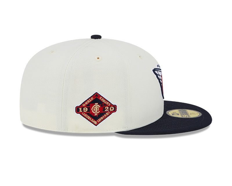 Cleveland Guardians 1920 WORLD SERIES Exclusive New Era RETRO 59FIFTY Fitted Hat - Chrome/Navy