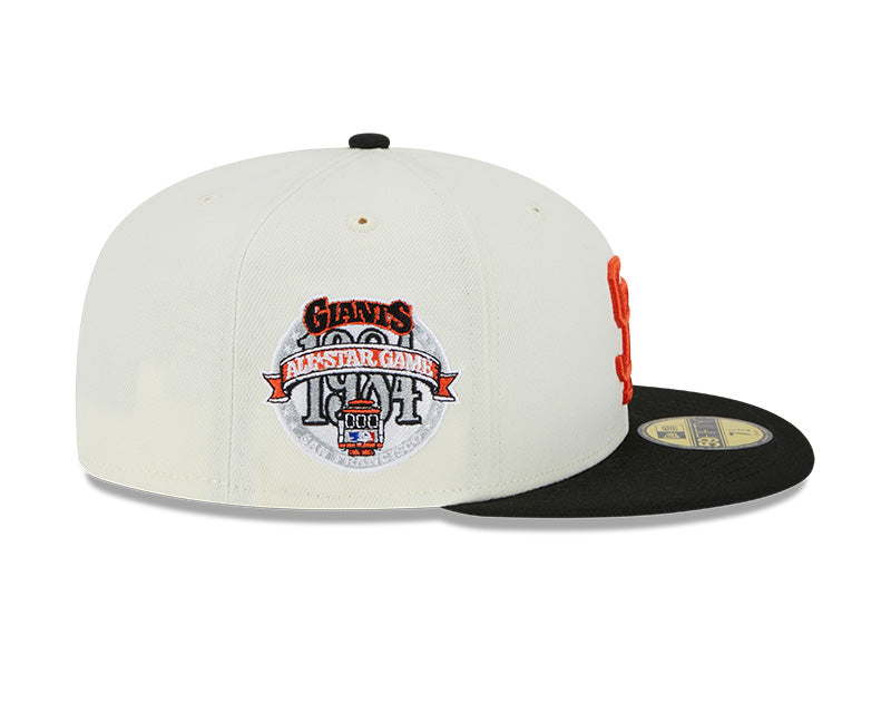 San Francisco Giants 1984 ALL-STAR GAME Exclusive New Era RETRO 59FIFTY Fitted Hat - Chrome/Black