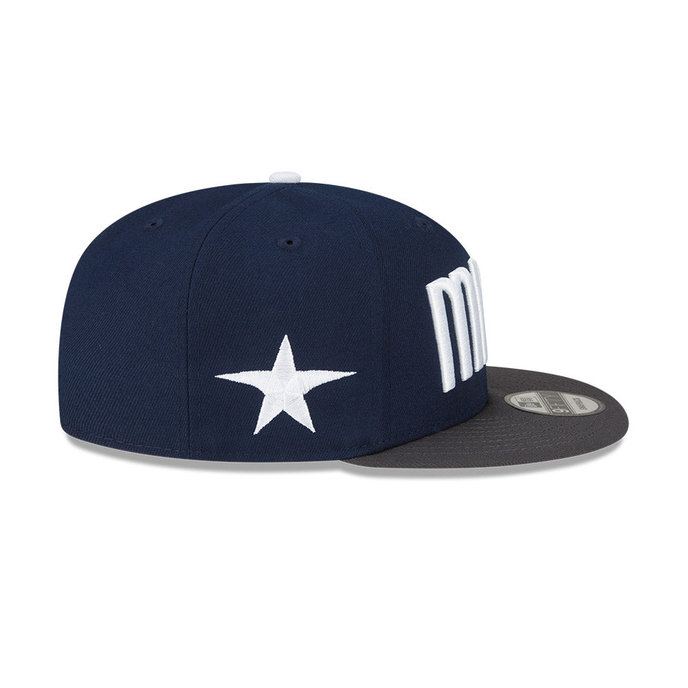 Dallas Mavericks New Era Jersey Hook Statement Edition 9FIFTY Snapback Hat - Navy/Gray
