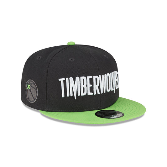 Minnesota Timberwolves New Era Jersey Hook Statement Edition 9FIFTY Snapback Hat -Charcoal/Lime