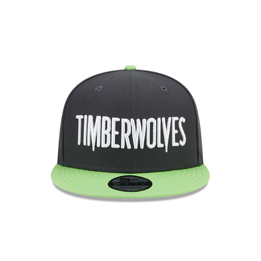 Minnesota Timberwolves New Era Jersey Hook Statement Edition 9FIFTY Snapback Hat -Charcoal/Lime