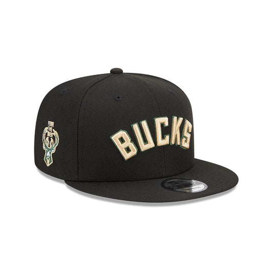 Milwaukee Bucks New Era Jersey Hook Statement Edition 9FIFTY Snapback Hat -Black