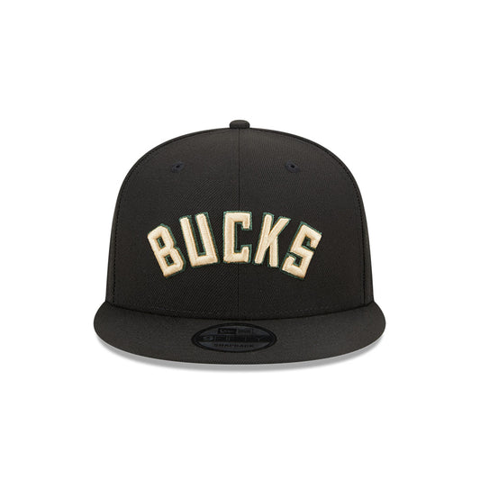 Milwaukee Bucks New Era Jersey Hook Statement Edition 9FIFTY Snapback Hat -Black