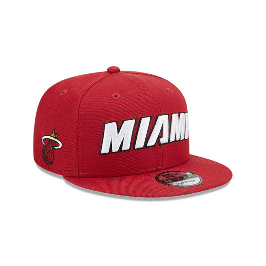 Miami Heat New Era Jersey Hook Statement Edition 9FIFTY Snapback Hat -Red