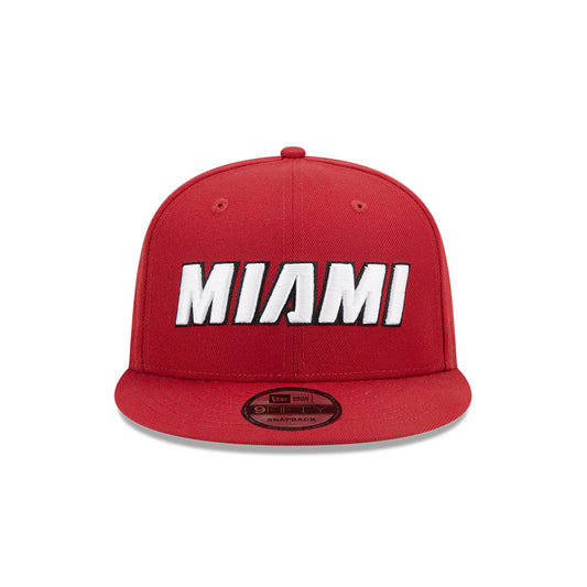 Miami Heat New Era Jersey Hook Statement Edition 9FIFTY Snapback Hat -Red