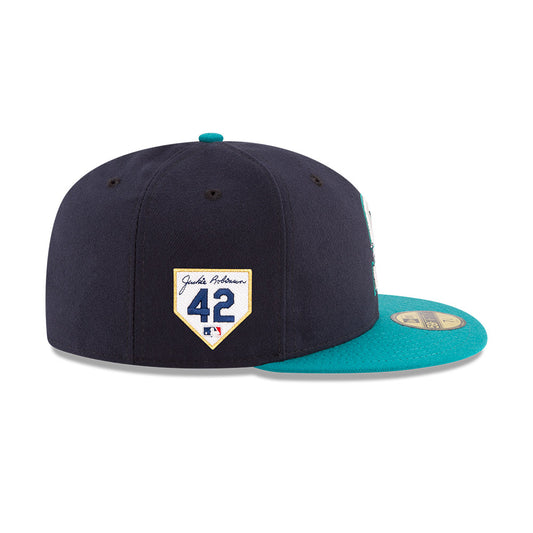Seattle Mariners Alternate New Era 2024 Jackie Robinson Day 59FIFTY Fitted Hat - Navy/Teal