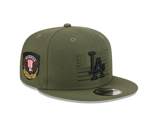 Los Angles Dodgers New Era 2023 Armed Forces Day 9FIFTY Snapback Hat - Olive