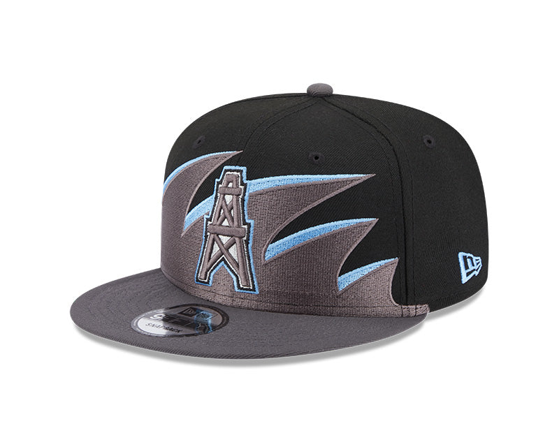 Houston Oilers NFL New Era Tidal Wave 9FIFTY Snapback Hat - Black/Graphite