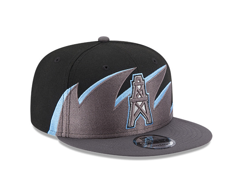 Houston Oilers NFL New Era Tidal Wave 9FIFTY Snapback Hat - Black/Graphite