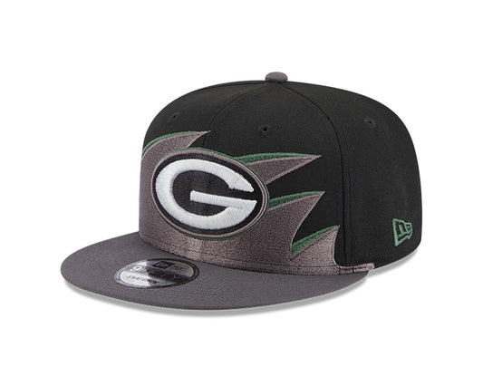 Green Bay Packers NFL New Era Tidal Wave 9FIFTY Snapback Hat - Black/Graphite
