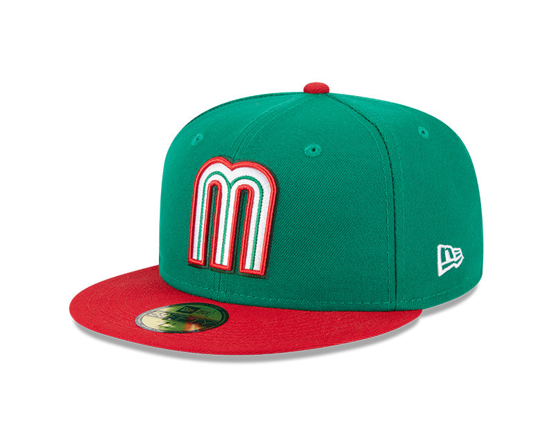 MEXICO Baseball New Era 2023 World Baseball Classic 59FIFTY Fitted Hat - Green/Red
