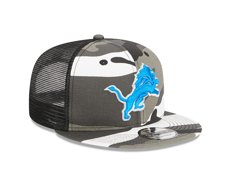 Detroit Lions New Era URBAN CAMO Mesh Trucker 9FIFTY Snapback Hat - Camo