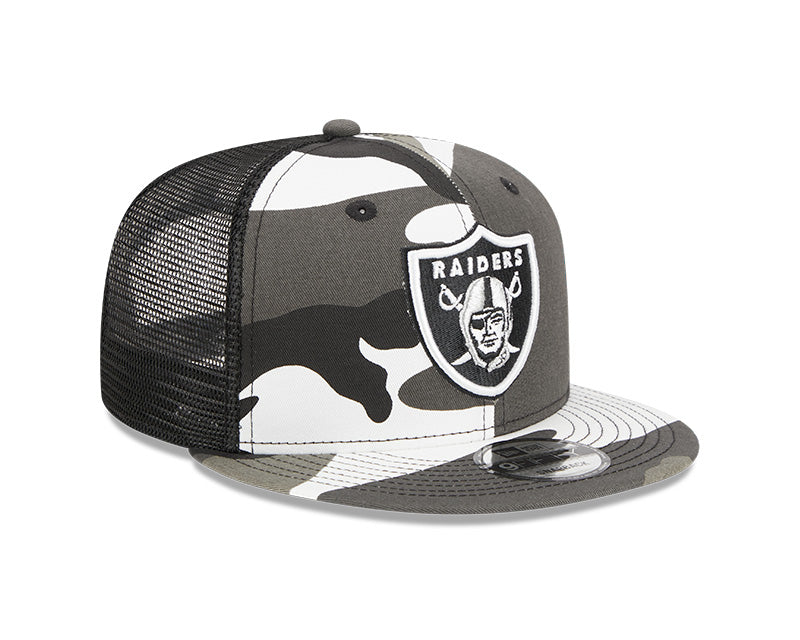 Las Vegas Raiders New Era URBAN CAMO Mesh Trucker 9FIFTY Snapback Hat - Camo