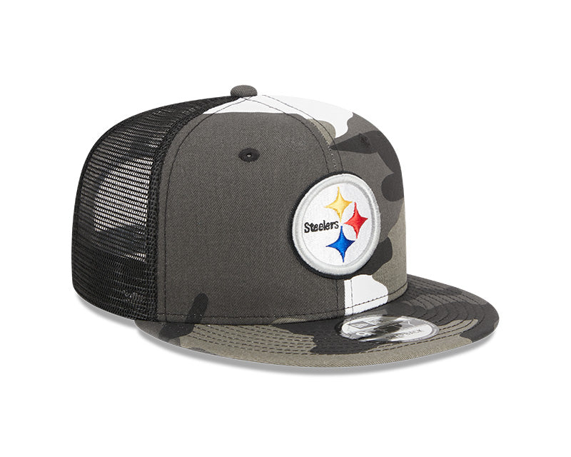 Pittsburgh Steelers New Era URBAN CAMO Mesh Trucker 9FIFTY Snapback Hat - Camo