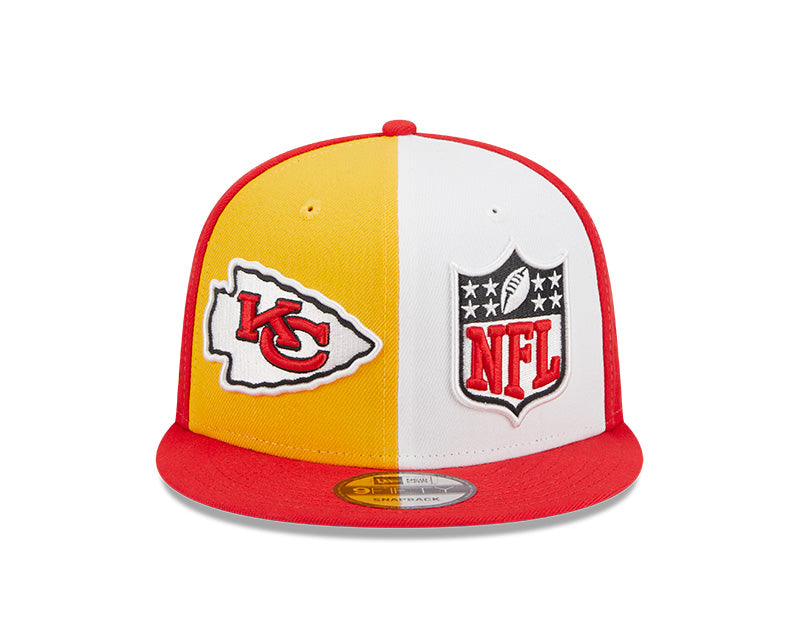 Kansas City Chiefs New Era 2023 NFL Sideline 9FIFTY Snapback Hat - Yellow/Red