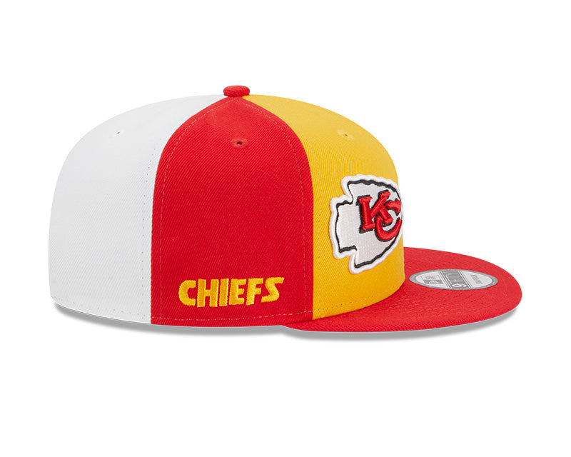 Kansas City Chiefs New Era 2023 NFL Sideline 9FIFTY Snapback Hat - Yellow/Red