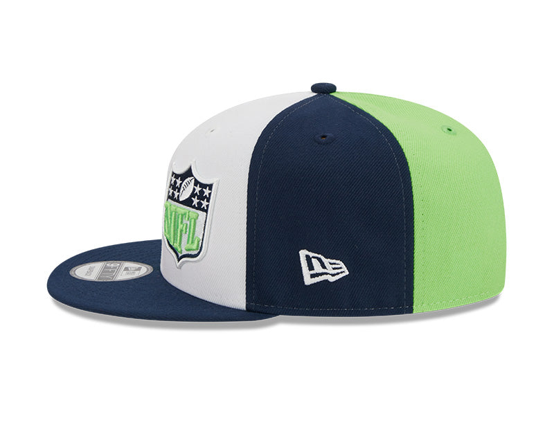 Seattle Seahawks New Era 2023 NFL Sideline 9FIFTY Snapback Hat - Lime/Navy