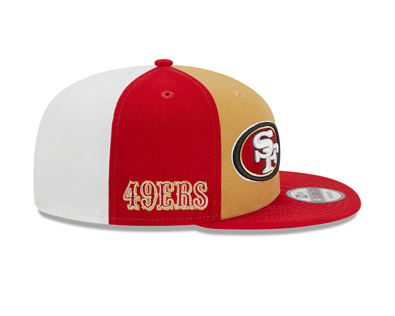 San Francisco 49ers New Era 2023 NFL Sideline 9FIFTY Snapback Hat - Gold/Scarlet