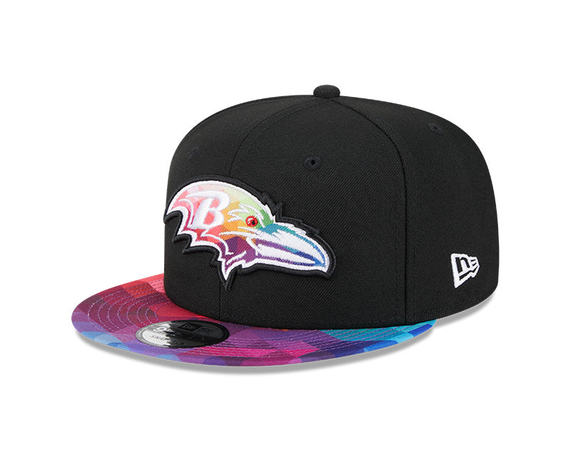 Baltimore Ravens New Era 2023 NFL Crucial Catch 9Fifty Snapback Hat - Black/Pink