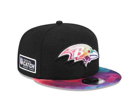Baltimore Ravens New Era 2023 NFL Crucial Catch 9Fifty Snapback Hat - Black/Pink