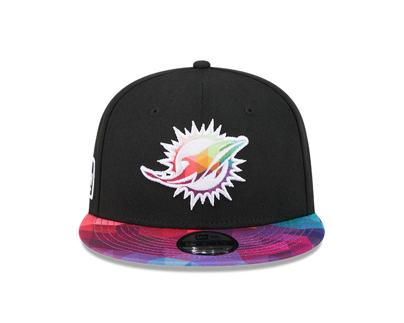 Miami Dolphins New Era 2023 NFL Crucial Catch 9Fifty Snapback Hat - Black/Pink