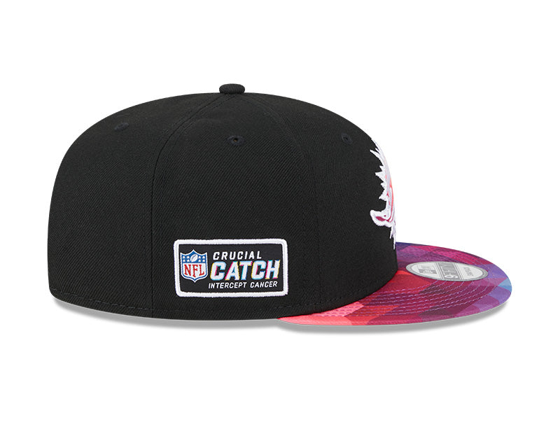 Miami Dolphins New Era 2023 NFL Crucial Catch 9Fifty Snapback Hat - Black/Pink