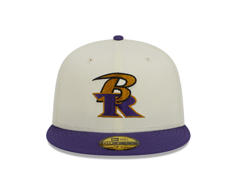 Baltimore Ravens New Era CITY ORIGINALS 59Fifty Fitted Hat - Chrome/Purple