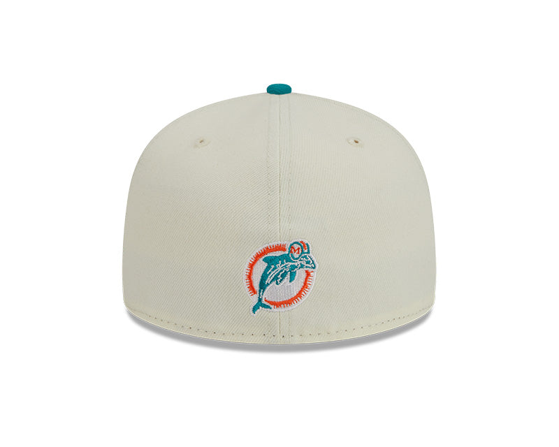 Miami Dolphins New Era CITY ORIGINALS 59Fifty Fitted Hat - Chrome/Aqua