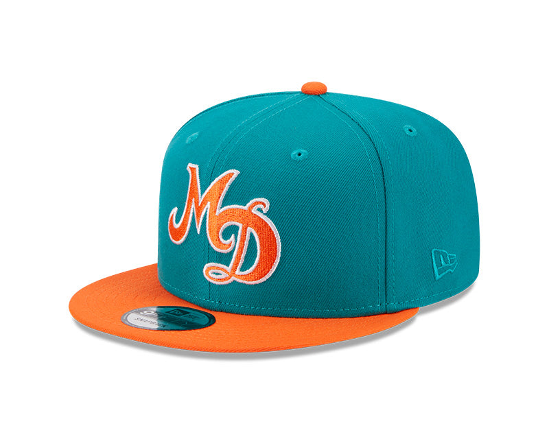 Miami Dolphins New Era CITY ORIGINALS 9Fifty Snapback Hat - Aqua/Orange