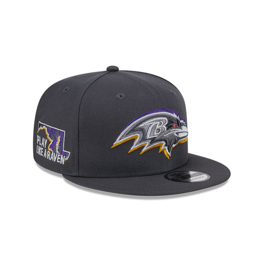 Baltimore Ravens New Era 2024 NFL Draft 9FIFTY Snapback Hat - Graphite