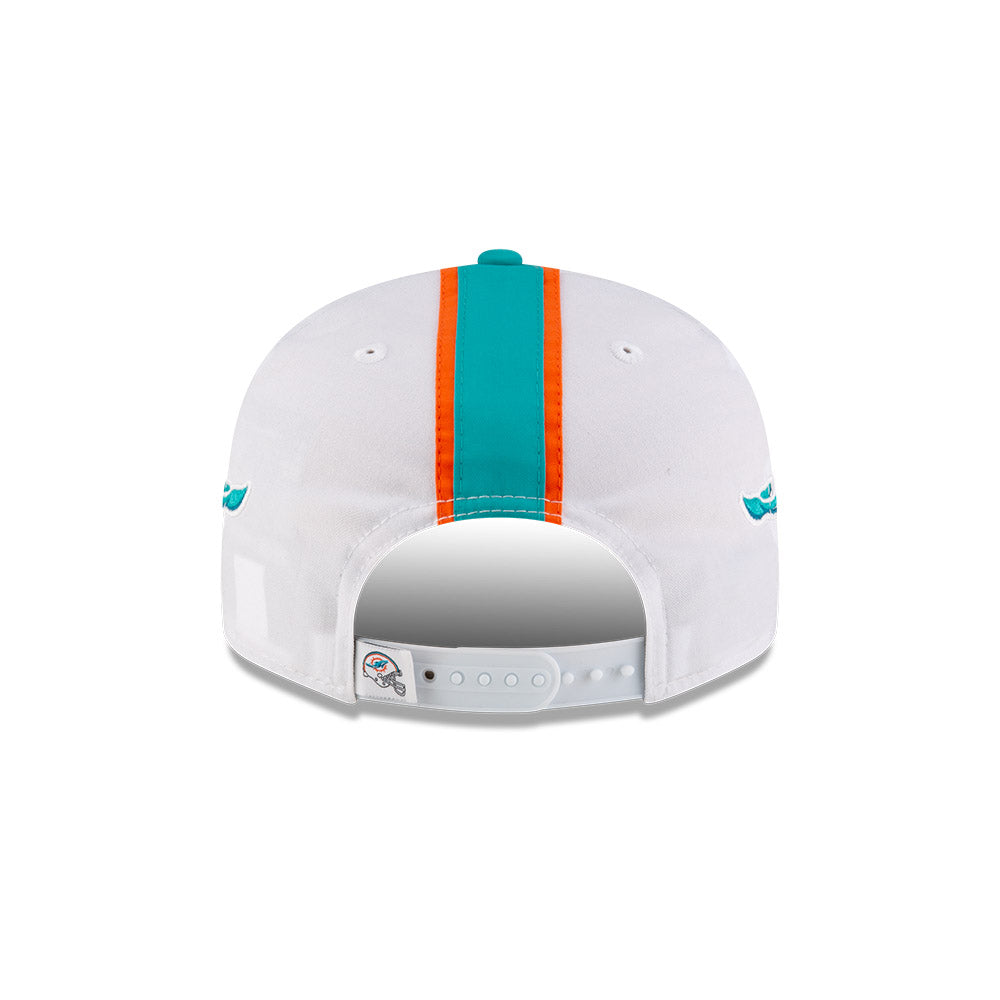 Miami Dolphins New Era HELMET 9Fifty Snapback Hat - Chrome/Aqua