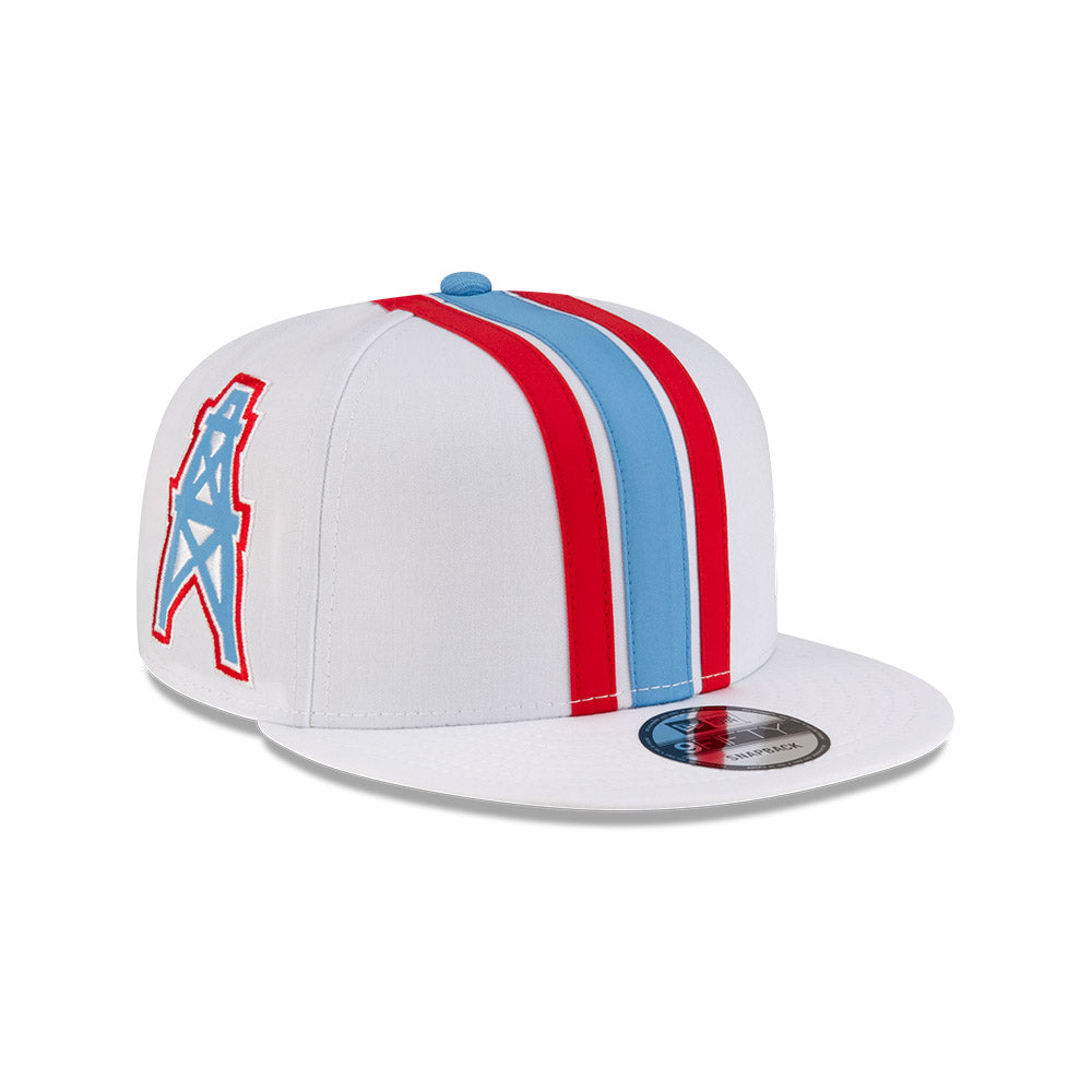 Houston Oilers New Era THROWBACK HELMET 9Fifty Snapback Hat - White/Sky