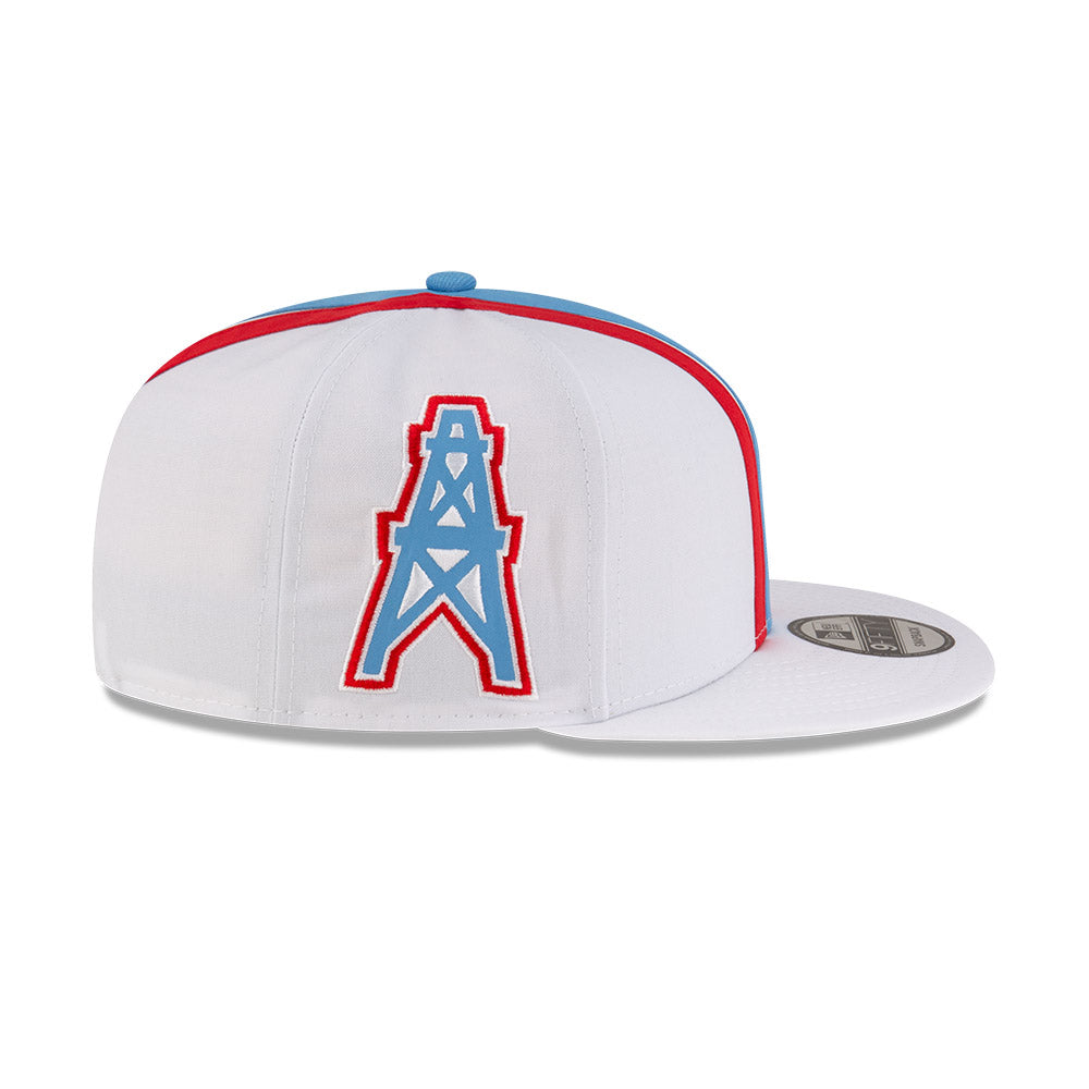 Houston Oilers New Era THROWBACK HELMET 9Fifty Snapback Hat - White/Sky