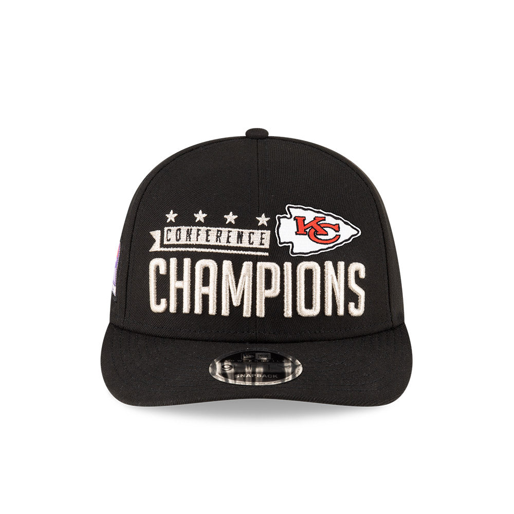 Kansas City Chiefs New Era 2023 AFC Champions Locker Room Low Profile 9FIFTY Snapback Hat - Black