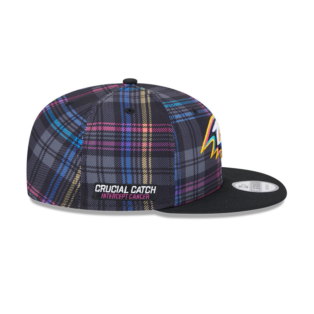 Baltimore Ravens New Era 2024 NFL Crucial Catch Plaid 9Fifty Snapback Hat - Black/Pink