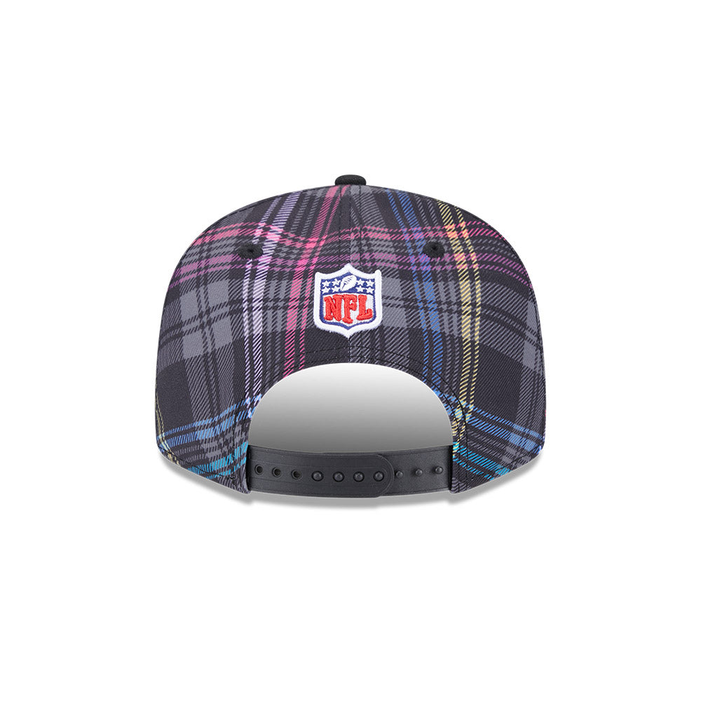 Miami Dolphins New Era 2024 NFL Crucial Catch Plaid 9Fifty Snapback Hat - Black/Pink