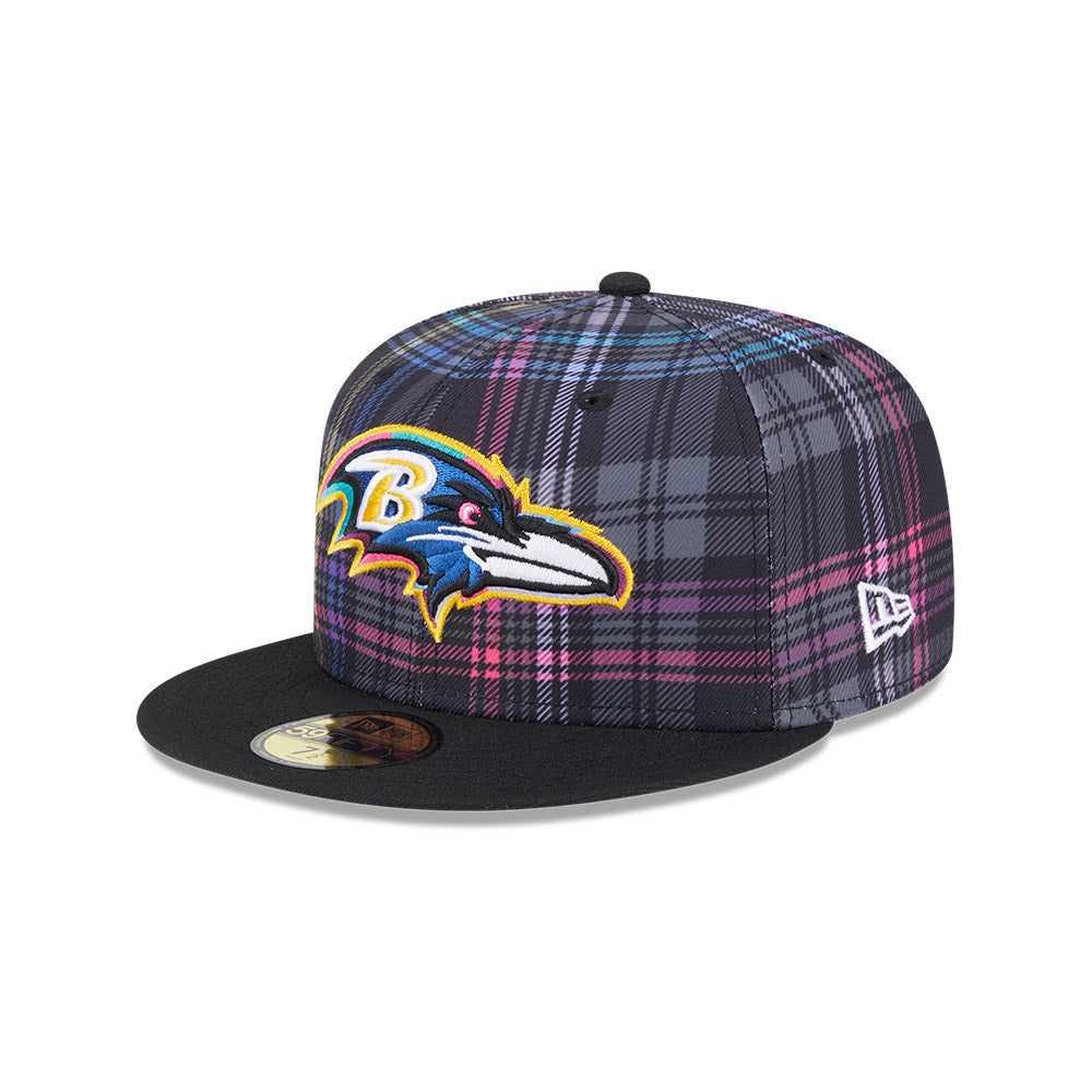 Baltimore Ravens New Era 2024 NFL Crucial Catch 59FIFTY Fitted Hat - Black/Pink