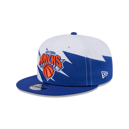 New York Knicks New Era JAGGED 9Fifty Snapback Hat = Royal/Orange